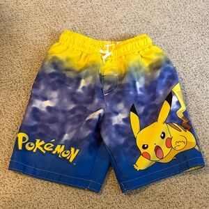 Pokemon Kids Tie-Dye Pikachu Swim Shorts / Trunks Size 5/6